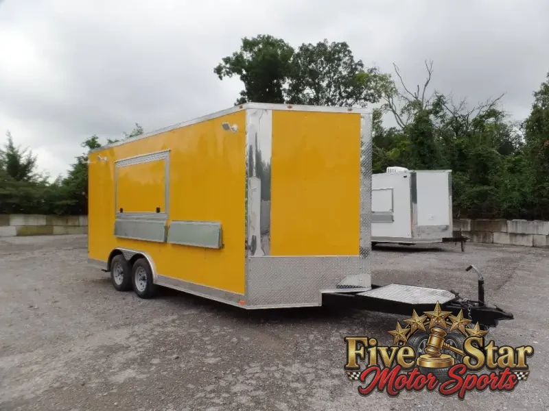 8.5' x 17' Yellow Concession Food Trailer photo 1