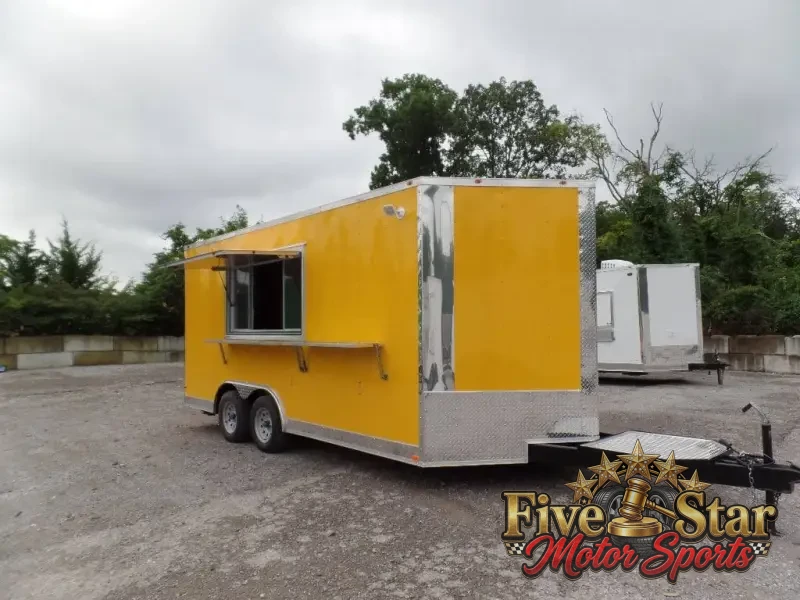 8.5' x 17' Yellow Concession Food Trailer photo 3