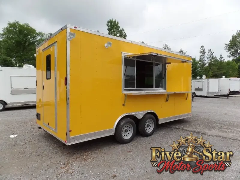 8.5' x 17' Yellow Concession Food Trailer photo 17