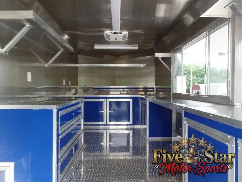 8.5' x 17' Yellow Concession Food Trailer photo 7