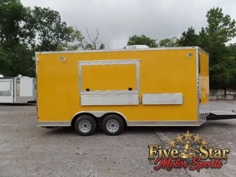 8.5' x 17' Yellow Concession Food Trailer photo 12