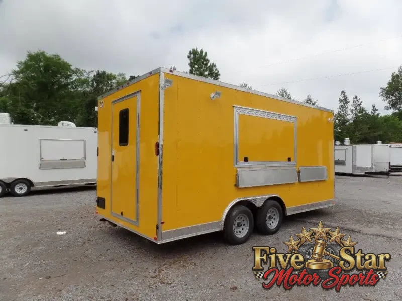 8.5' x 17' Yellow Concession Food Trailer photo 2