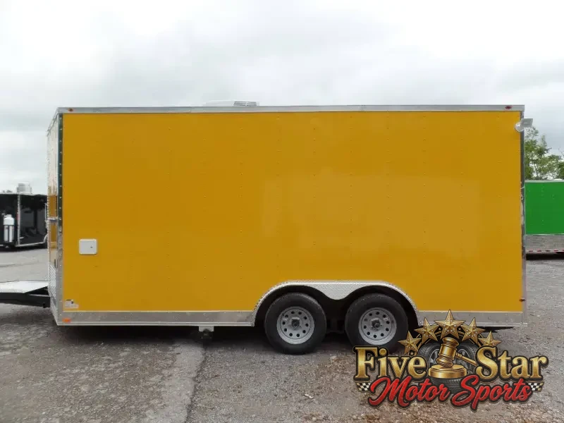 8.5' x 17' Yellow Concession Food Trailer photo 23